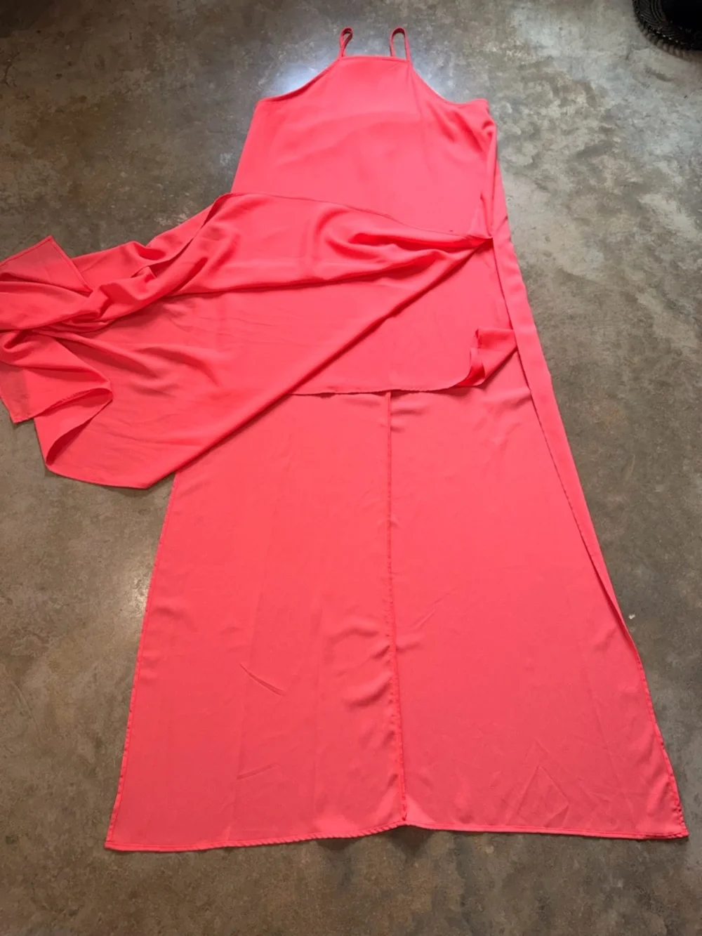 Gianni Bini Coral-Red Maxi Slip Dress - Picture 3 of 10